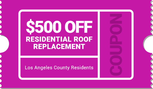 Coupon for $500 residential roof replacement