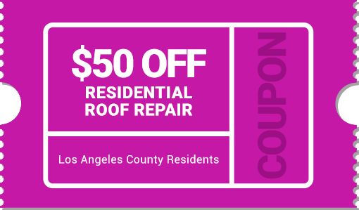 Coupon for $50 residential roof repair