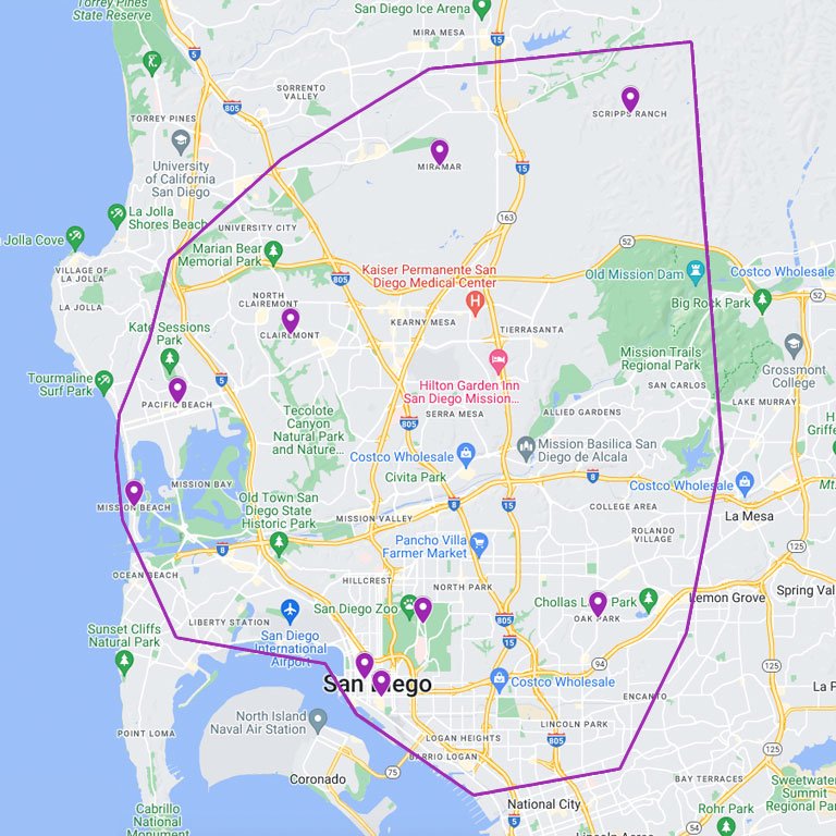 San Diego Service Area