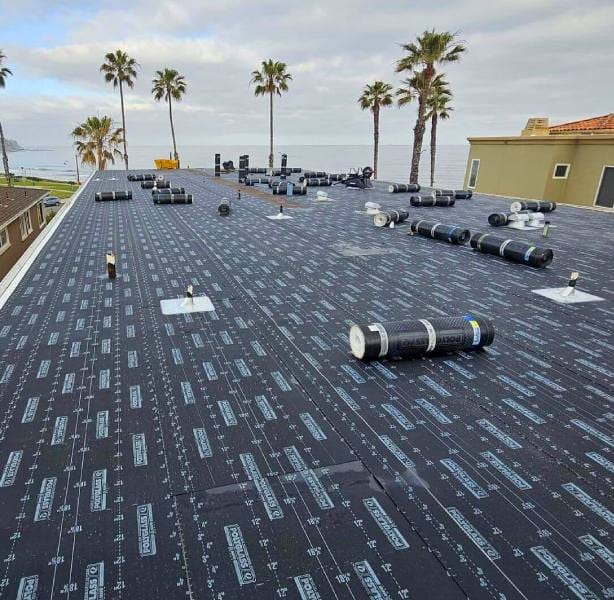 Black torch down roof