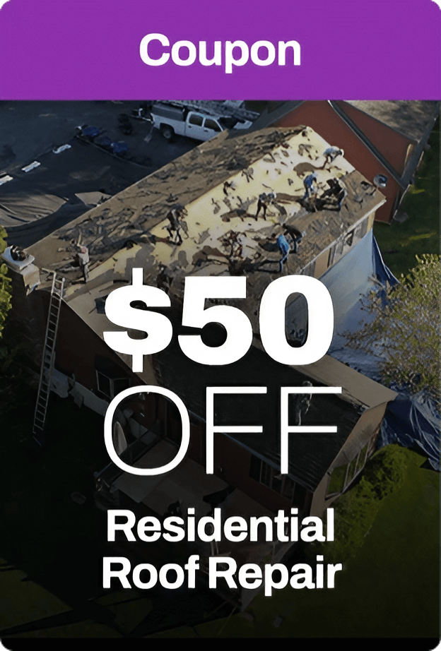 coupon 50 dollars off residential roof repair