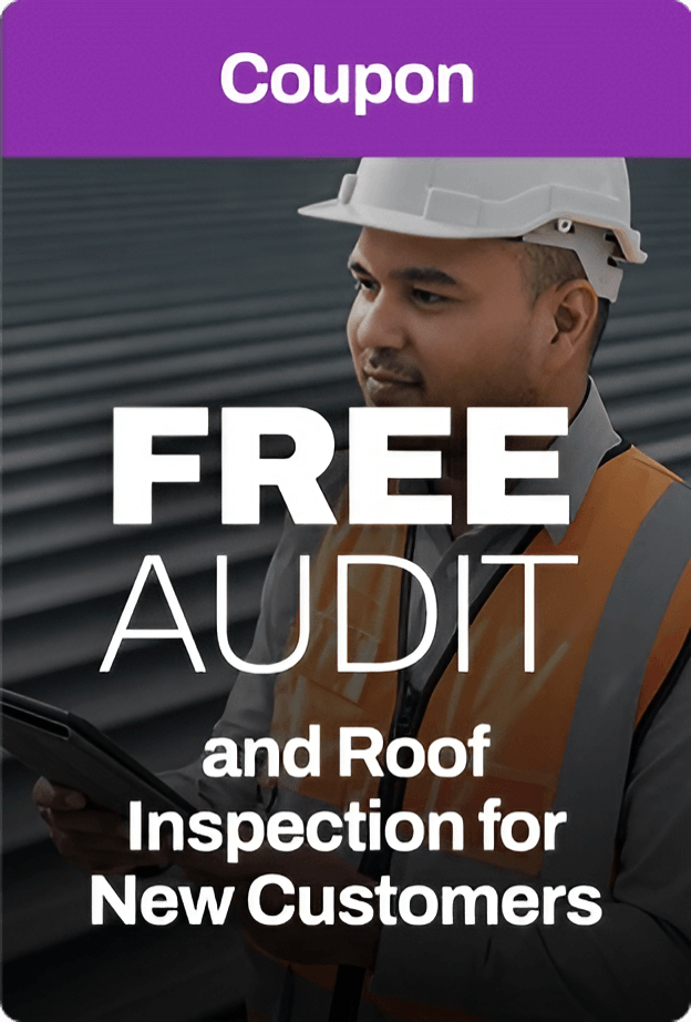 coupon free audit and roof inspection for new customers